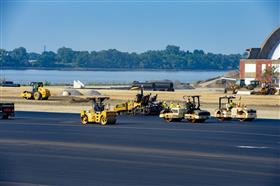 Haines & Kibblehouse, Inc.: A paving crew works on the Southport Project.