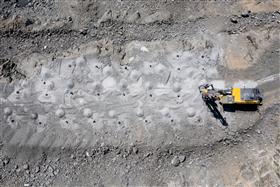 Birdsboro Quarry: A Atlas Copco D60 prepares for the next blast.