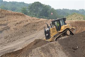 Belvidere Sand & Gravel: A Caterpillar D6 dozer feeds material to a loader below.