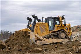 Douglassville Quarry: A Caterpillar D8T strips overburden at Douglassville Quarry.