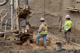 Structures Division: A Structures Division crew installing micropiles.