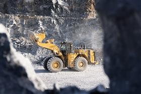 Easton Quarry: A Caterpillar 990K prepares to load a haul truck at Easton Quarry.