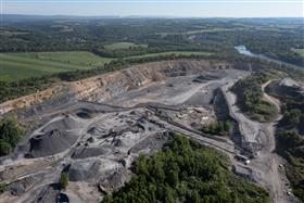 Easton Quarry: A overview photo of the plant and quarry at Easton Quarry.