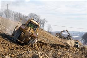 Lehigh Valley Division: Multiple pieces of heavy equipment work along I78.