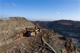 Penn/MD Quarry: A crew strips material to prepare for the next blast. 