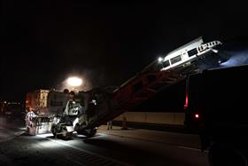 Pottstown Division: A milling crew works along the PA Turnpike. 