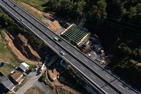 Structures Division: The Structures Division Huckleberry Road Bridge project with girders installed. 