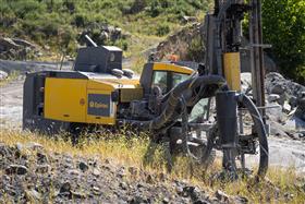 Drilling Division: An Epiroc FlexiROC D60 works at Douglassville Quarry.