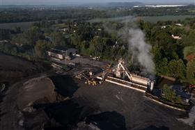 Warren Asphalt: A overhead shot of the Warren Asphalt plant. 